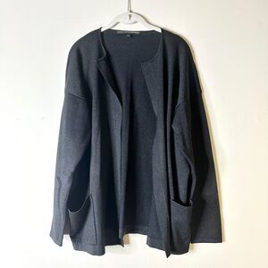 Linda Allard Ellen Tracy Cardigan Women Plus 0X Black Silk Sweater Classic